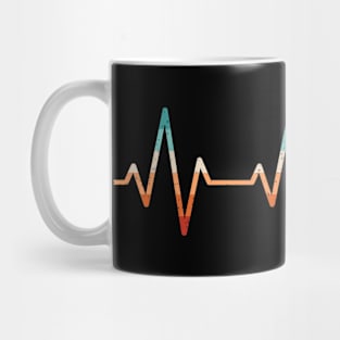 Retro Drum Set Heartbeat Drumming Band Funny Drummer Mug